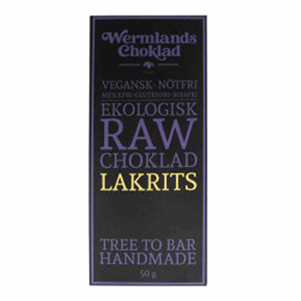 Wermlands Raw Sjokolade Lakris Øko 50gr