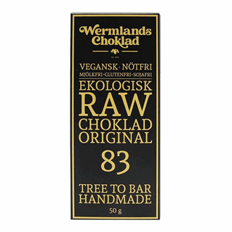 Wermlands Raw Sjokolade Original 83% Øko 50gr